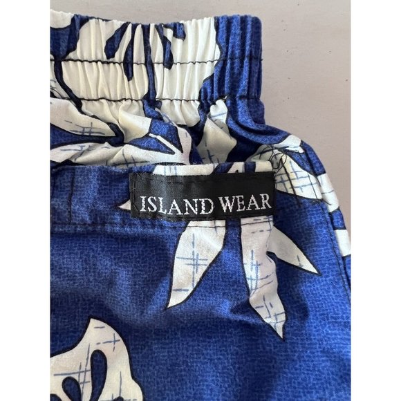 Island Wear Hawaiian Boys Shorts Floral Blue White Size XS - Picture 4 of 7
